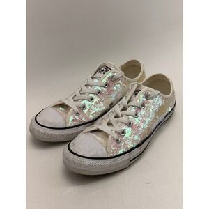 Converse Chuck Taylor All Star Iridescent Sequin Low Top Shoes 557989C Womens 9